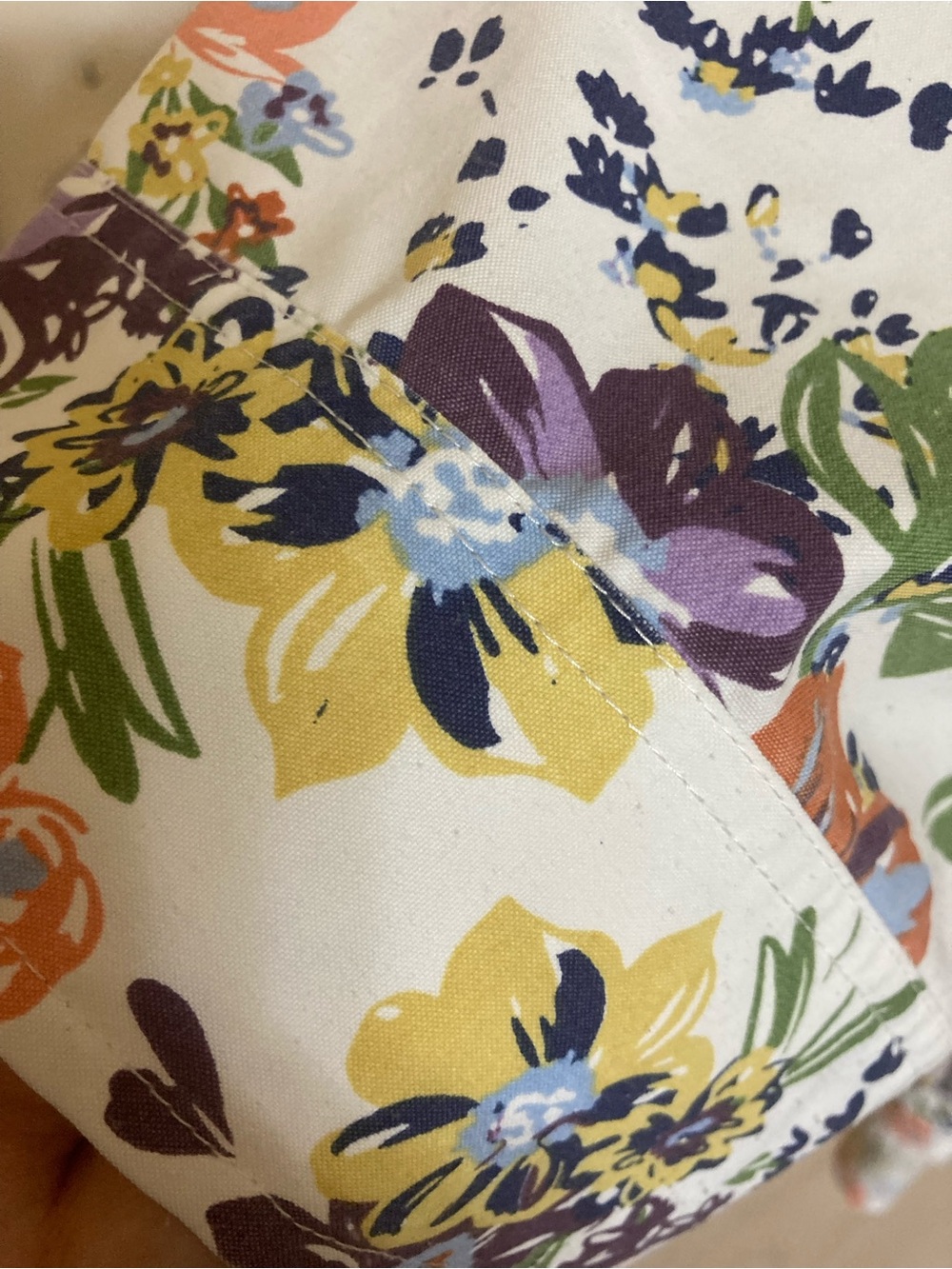 BLAIR white floral button-up blouse with purple, orange & yellow accents in XXL - Picture 6 of 12